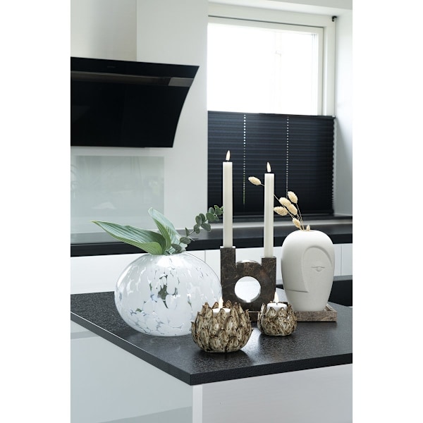 Rootz Ceramic Face Design Vase - Modern Vase - Abstract Vase - Dekorativ fokalbit - 12,5 cm x 13 cm x 19,5 cm