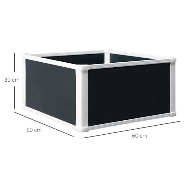 Rootzin korotettu sänky - Istutuskone viemäröintitoiminnolla - Suojaus tuholaisilta - Muovi - Harmaa - 60 x 60 x 30 cm