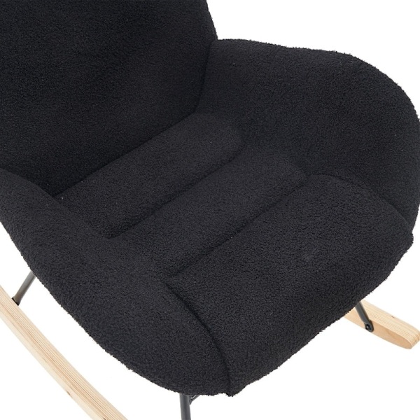 Rootz Grey Teddy Velvet keinutuoli - Vapaa-ajan tuoli - Velvet nojatuoli - Ergonominen mukavuus - 67,5L x 93L x 93K cm