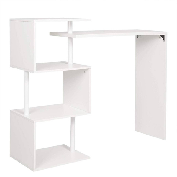Rootzin monitoiminen pyörivä baaripöytä - Säilytyspöytä - Kääntyvä pöytä - Tilaa säästävä - Runsaasti säilytystilaa - Kestävä - 134cm x 112cm x 38cm