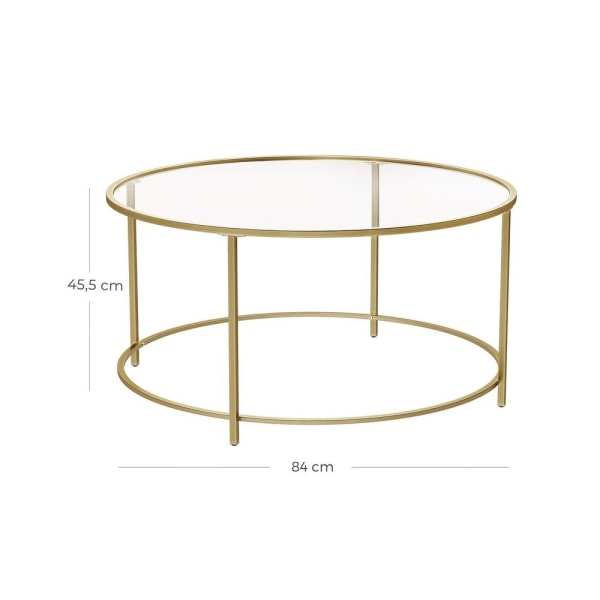 Rootz-sohvapöytä - Pyöreä lasipintainen sohvapöytä - Pyöreä sivu