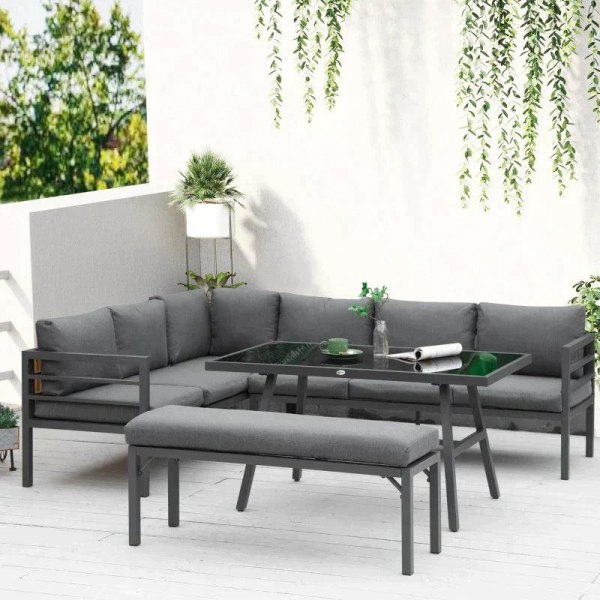 Rootz 4-delt Havemøbelsæt Med Sidebord - Balkonmøbelsæt - Sofa M
