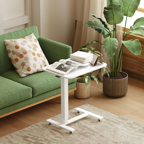 Rootz Steh Desht Højde Justerbart skrivebord - Mobil bærbar bord - Ergonomisk arbejdsområde - Sit/Stand Option - White - 65 cm x 48 cm x 70-110 cm