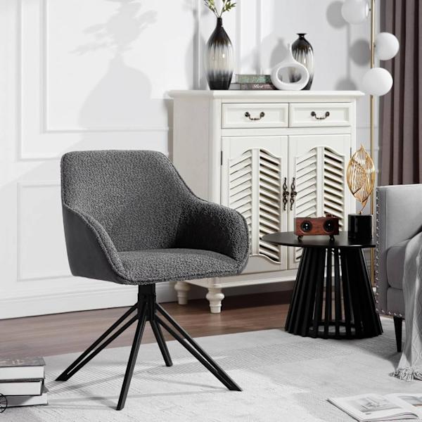 Rootz matstolsset - Snurrstol - Stoppad stol - Boucle tyg - Robusta metallben - 58cm x 82cm x 53,5cm