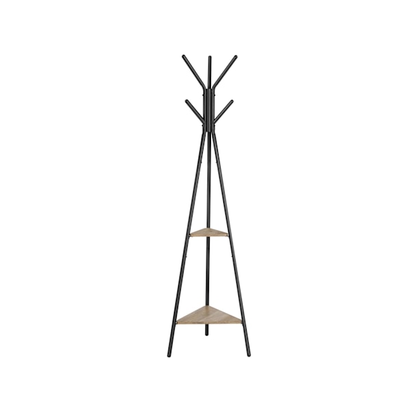 Rootz Tree Coat Stand - Knagerække - Tøjorganisering - Spånplader og stål - 49,5 cm x 49,5 cm x 179 cm - Greige Black - 3,3 kg - Nem montering