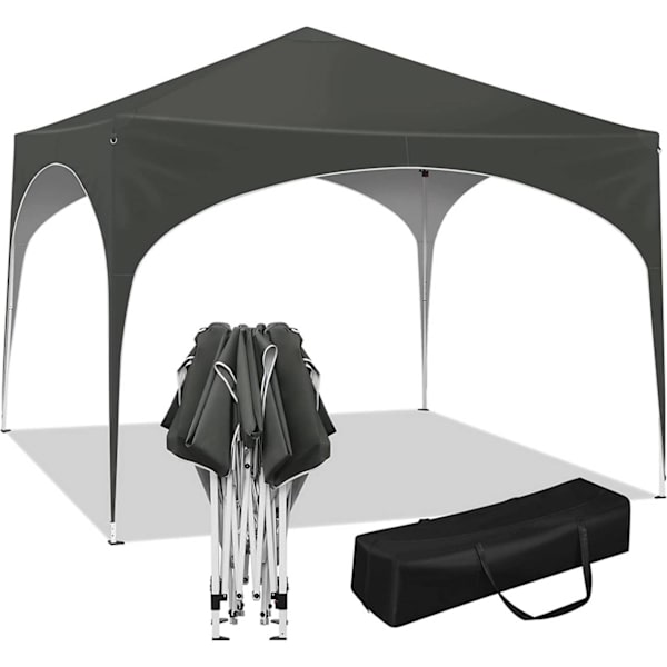 Rootz Gazebo - Pop-Up Canopy - Utomhusskydd - Vattentät, UV-skydd, Enkel installation - Oxford metallram - 3x3m - Grå