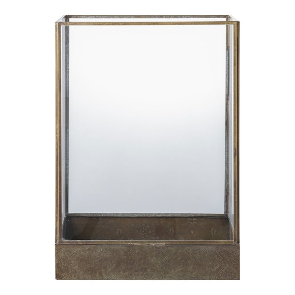 Rootz Metal/Glass Lantern - Antique Brass Look - Dekorativt ljus - Hem Accent - 15 cm x 36,5 cm x 25 cm