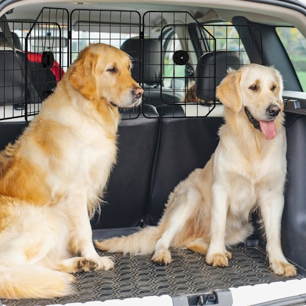 Rootz Car Dog Gate - Justerbar Pet Safety Divider - Foldbar rejsebarriere - Stålkonstruktion - 93-150 cm x 42 cm - Sort