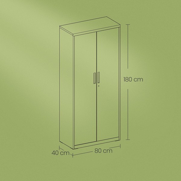 Rootz Multi -Purpose File Cabinet - Storage Cabinet - Powder -Coated Steel - Holdable - 40x80x180cm - Matt White