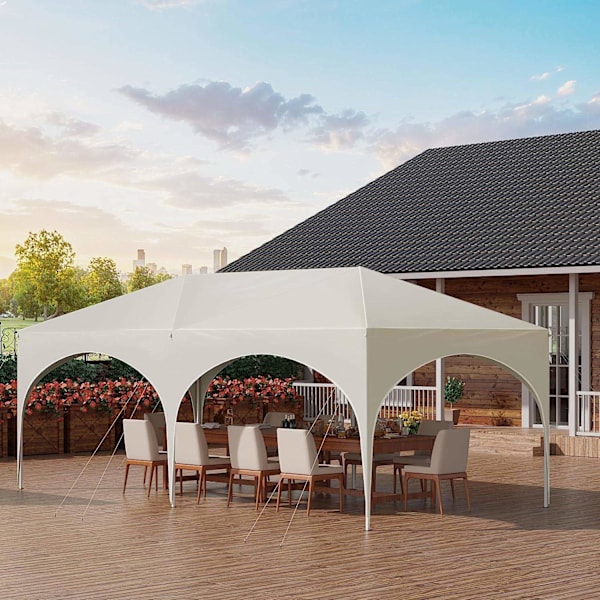 Rootz Havepavillon 3x6m - Udendørs baldakin - Pop-up telt - UV-beskyttelse - Vandafvisende - 250-254-258cm - Komplet tilbehør