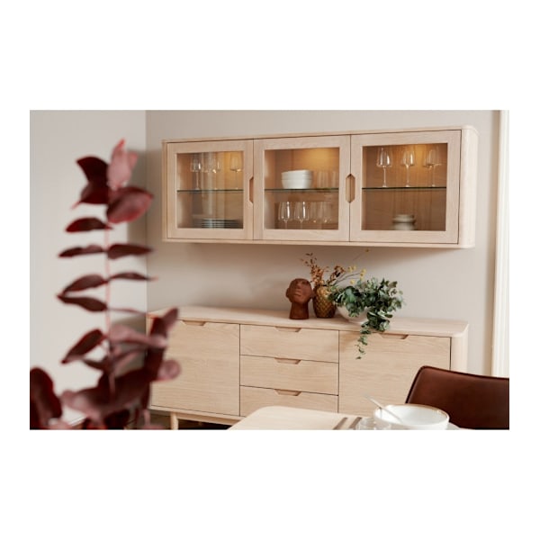 Rootz skänk - Förvaringsskåp - Buffébord - Massiv ek och MDF - Elegant design - Gott om förvaring - Tyst funktionalitet - 45cm x 180cm x 75cm