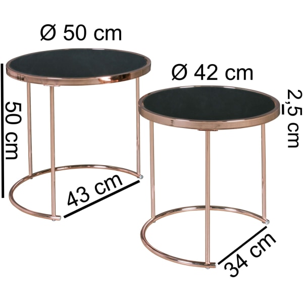 Rootz 2-delt sæt redeborde - Moderne borde - Reflekterende bordp
