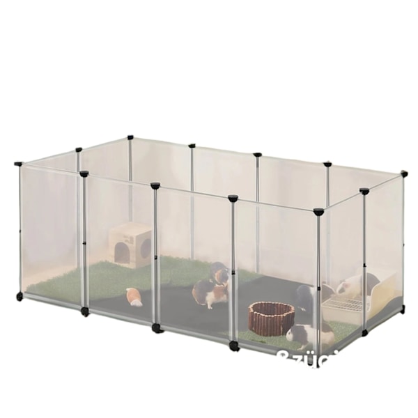 Rootz Small Animal Inclosure - PlayPen With Floor Panels - Hamster Cage - Waterproof Surface - 145cm x 73 cm x 57 cm