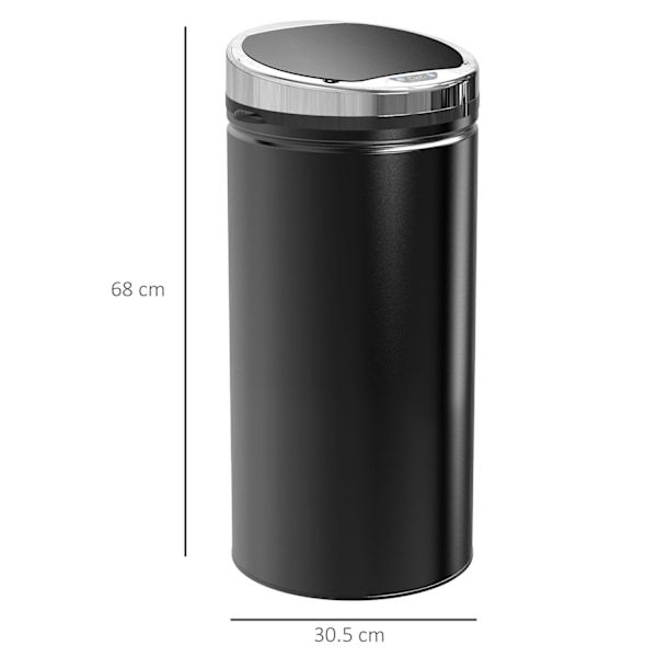 Rootz 42L Sensor Trash Can - Automatisk avfallsbink - Kökshink - Infraröd öppning - Rostfri - Ø30,5 x 68 cm