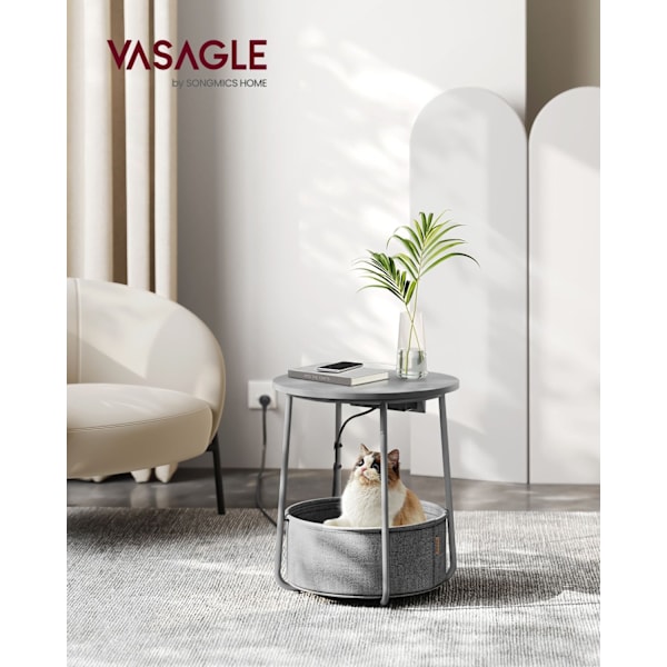 Rootz sidebord med stofkurv - Spånpladestål - Polyester - Opbevaringsløsning - 45 cm x 50 cm - 39,6 cm x 18,2 cm - 4,4 kg