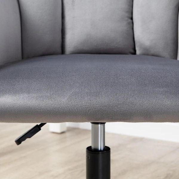 Rootz Kontorstol - 5 Hjul - Højdejusterbar - Moderne Design - Grå - 58cm x 58,5cm x 86cm