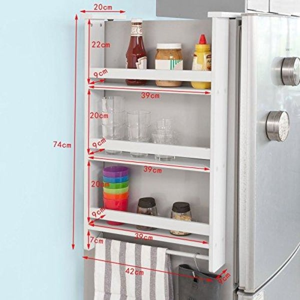 Rootz Køleskab Hængehylde - 3 Etager - Køkkenhylde - Krydderisti