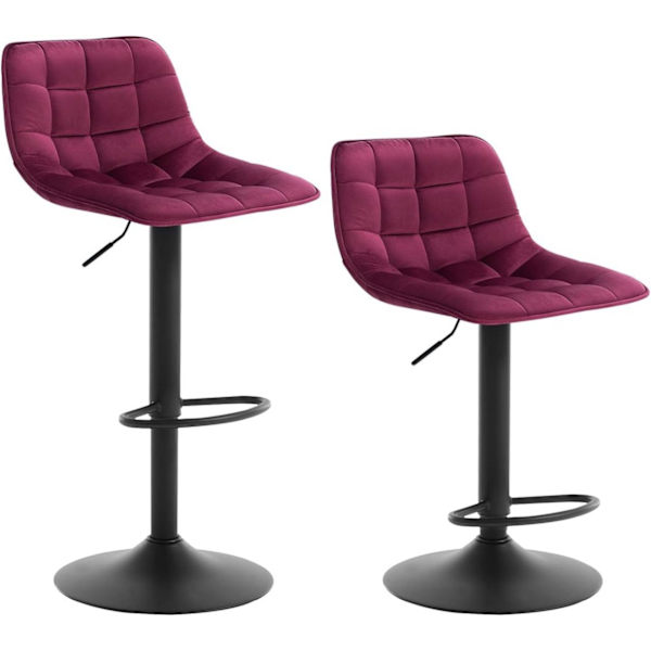 Rootz Barpall - Bänkstol - Vridbara pallar - Sammetssits - Ergonomisk design - 82,5 cm - 104 cm