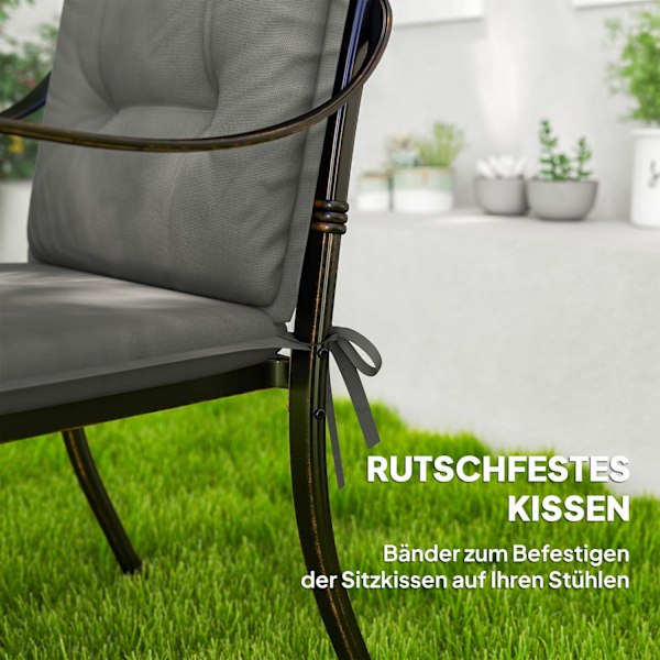 Rootz 4 -bits sittdyna set - stol kuddar - utomhuskuddar - hudvänlig och UV -resistent - 108 cm x 50 cm x 5 cm