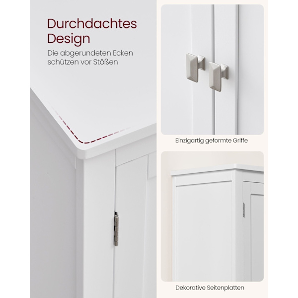 Rootz Classic White Badrumsskåp - Förvaringsenhet - MDF-möbler - Rymlig design - Enkel montering - 30cm x 60cm x 110cm