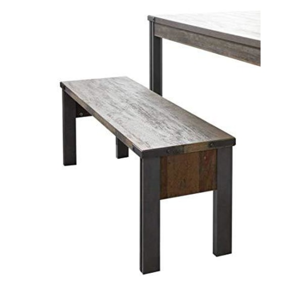 Rootz Living Room Bench - Seating - Lounge Seat - Furnishing Stool - Daybed - Ottoman - Old Wood NB Replica - 140 x 44 x 35 cm