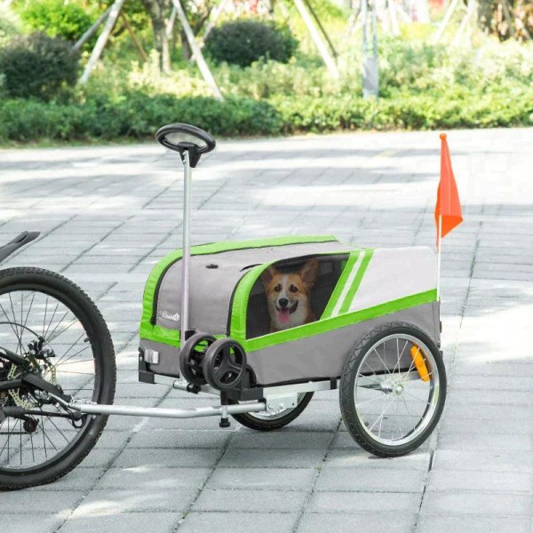 Rootz Hundsläp - 2-i-1 Hundsläp - Vagn för husdjur - Cykelvagn -