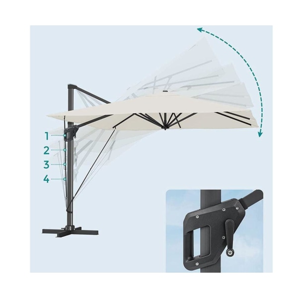 Rootz Parasoll - Justerbar lutningsvinkel - Paraply - Uteplatspa