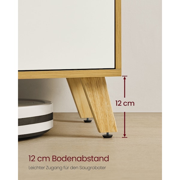 Rootz TV-kaappi 140cm Natural Oak-Cream White - Vintage Ruskea - Lastulevy - 140cm x 40cm x 50cm - 26,8kg - 80kg Kapasiteetti