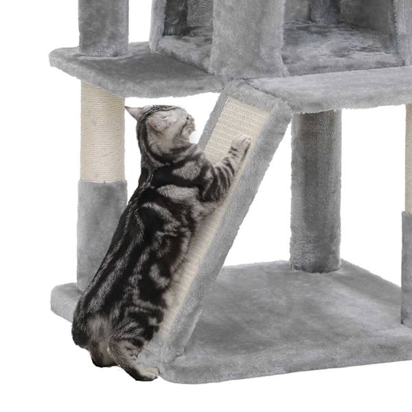 FEANDREA Cat Scratching Post - Cat Tower - Kitty Condo - Sisal Scratcher - Plyschplattformar - Mysig grotta - 48cm x 48cm x 96cm