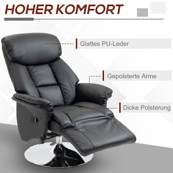 Rootz Relaxation Chair - Hvilestol - Lænestol - Ultimativ komfort - Kunstlæder - 78cm x 80cm x 109cm