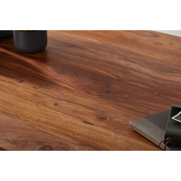 Rootz værelses spisebord træ 120x77x60 cm Sheesham massivt træbord - Designer køkkenbord træ - Massivt træbord Rustikt - Spisebord Massivt ægte træ Mo
