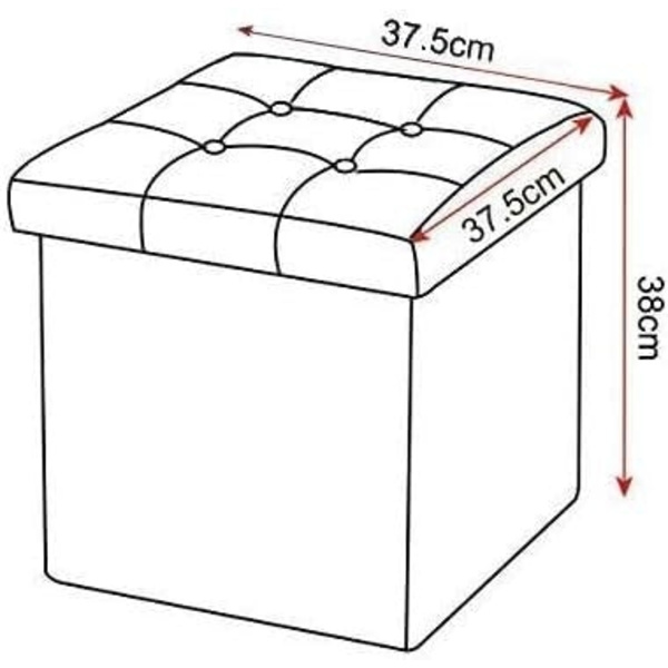 Rootz Pall med förvaring - Förvaringsbänk - Vikbar ottoman - Linnetyg - 37,5 cm x 38 cm x 37,5 cm - Utrymmesbesparande - Andas - 38L förvaring