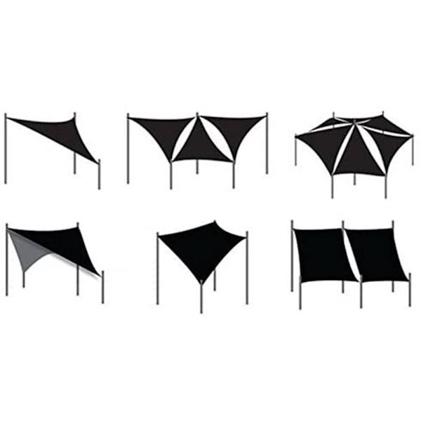 Rootz Premium Sun Sail - Skuggkapell - UV-skyddsskydd - 93% UV-block - Vattenavvisande - Enkel installation - 4m x 5m