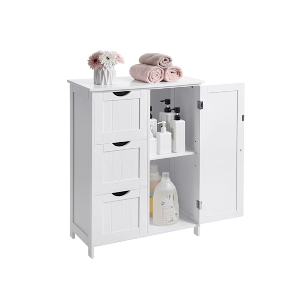 Rootz Badeværelsesskab - Opbevaringsorganisator - Skab - MDF - rodfri løsning - Alsidig brug - Hvid - 60 cm x 30 cm x 81 cm