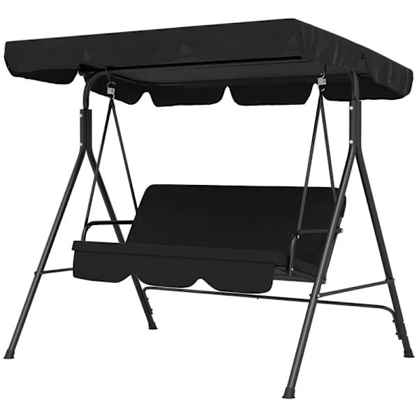 Rootz Hollywood Swing - Havesenge - Gyngebænk - 3 personers - Vejrbestandig - Stål-polyester - Sort - 172cm X 110cm X 153cm