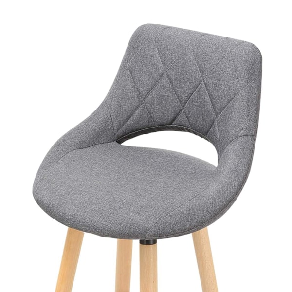 Rootz Scandinavian Barstol - Træskammel - Linnedsæde - Ergonomisk design - 91cm x 43cm x 43cm