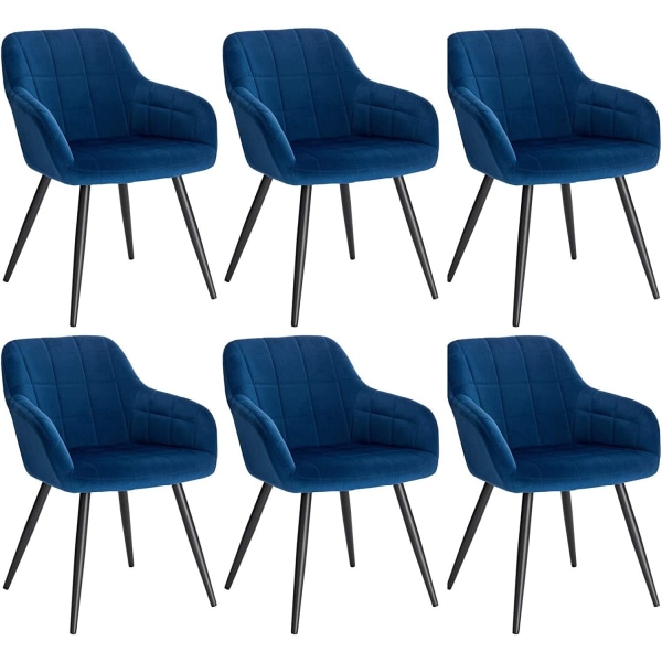 Rootz sæt med 6 spisestuestole - Lænestole - Fløjlssæder - Komfo