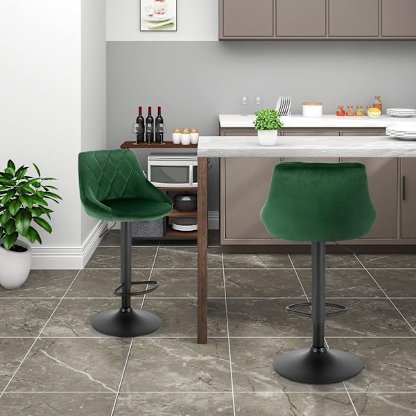 Rootz Velvet Barpall - Justerbar bänkstol - Svängbar barstol - Bekväm, mångsidig, robust - 84cm-106cm x 35cm x 38cm