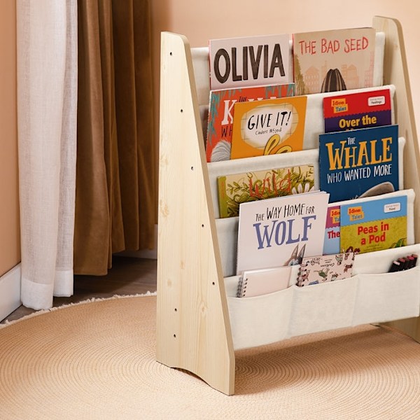 Rootz Kids Book Organizer - Shelf - Storage Unit - Multi -Purpose - Ideel til ryddighed - 63 cm x 76 cm x 28 cm