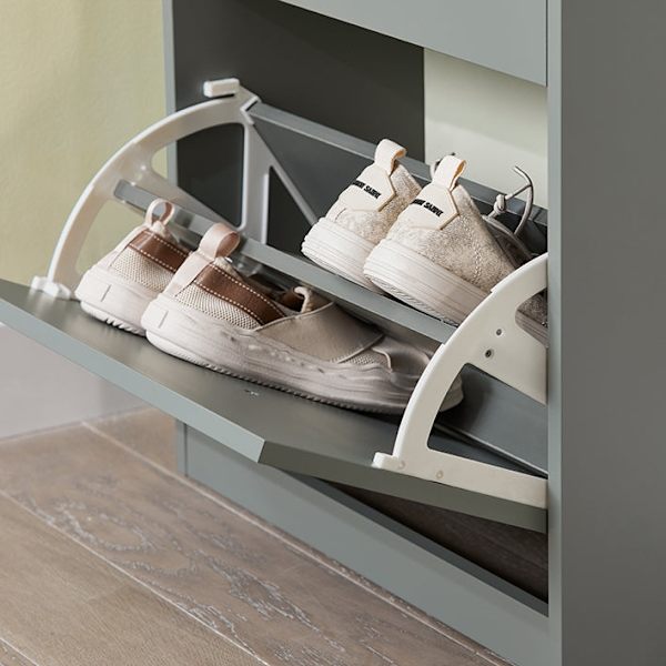 Rootz Skoskåp med 3 flikar - Skotippare - Skoorganisator - FSC-certifierad - Väggfästbar - 100 % återvinningsbar förpackning - 53cm x 117cm x 24cm