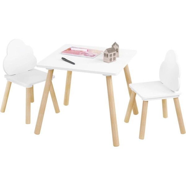Rootz 3-delade sittplatser för barn - Montessoribord och stolar - Molnformat ryggstöd - Säkerhetsfunktioner - Utrymmesbesparande design - 50 cm x 44 c