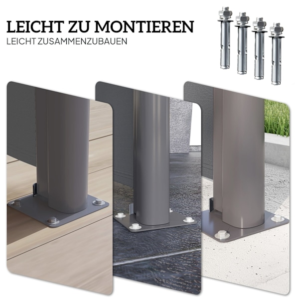 Rootz Side Awner - Udvidelig uigennemsigtig beskyttelse af privatlivets fred - Solbeskyttelse - UV -resistent - 300 x 180 cm