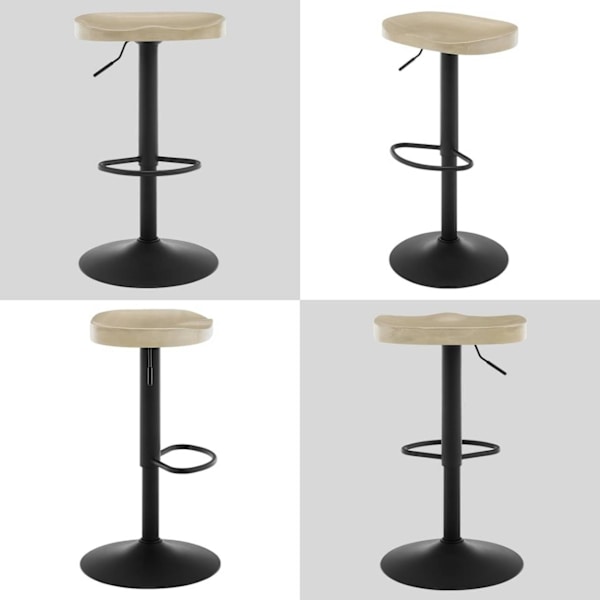 Rootz pyöritettävä baarijakkara - Keittiöjakkara - Kääntyvä istuin - Korkeussäädettävä - Massiivipuu - 41,5 cm x (60-81) cm x 31,5 cm