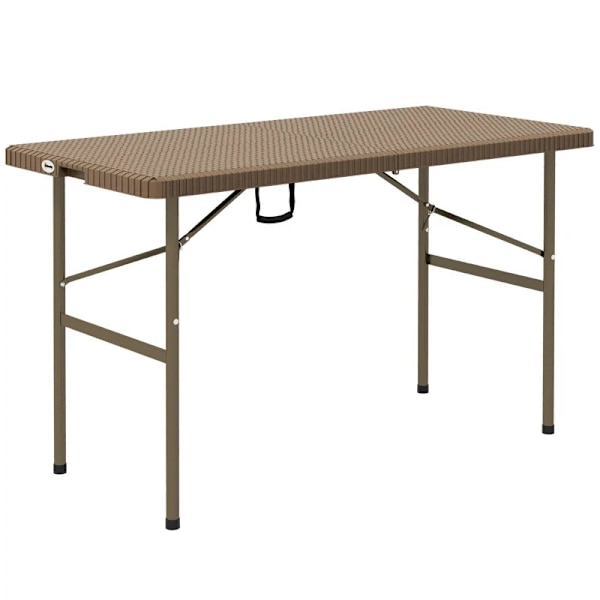 Rootz Trädgårdsbord - Utomhusfällbart bord - Trädgårdshopfällbart bord - PE-rotting - Brun + Svart - 122 x 60 x 73 cm