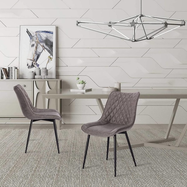 Rootz Set med 2 matstolar - Köksstolar - Moderna sittplatser - Hållbar, bekväm, lätt att montera - konstläder och metall - 46 cm x 40,5 cm x 85,5 cm