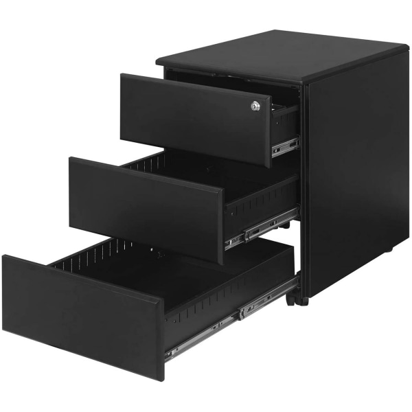 Rootz Roll Container Arkivskåp - Mobilt arkivskåp - Office Storage Organizer - Förmonterad - Säkert låssystem - Gott förvaringsutrymme - Stål - 52,4 c