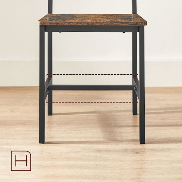 Rootz Vintage brun-svarta matstolar - Köksstolar - Spånstål - Bekväma sittplatser - Robust konstruktion - Enkel montering - 43,4 cm x 43 cm x 95,5 cm