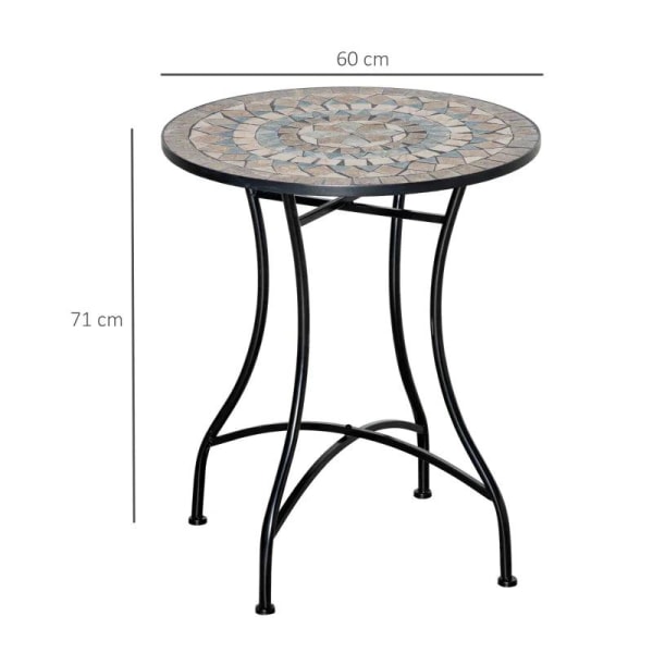 Rootz Havebord - Mosaic Bistro Havebord - Bord - Sofabord - Keramik/Metal - Grøn/Beige/Hvid