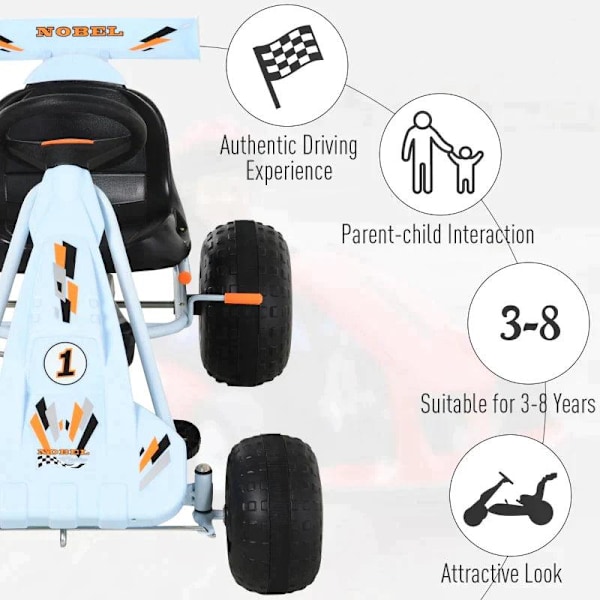 Rootz Go-kart - Lasten ajoneuvo - Lasten lelu - Säädettävä istuin - Lasten - Lasten auto - 97 x 66 x 59 cm