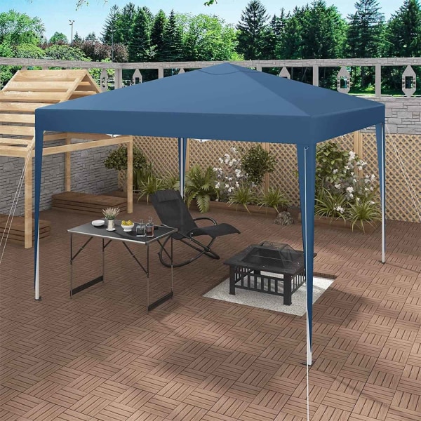 Rootz Gazebo Pop-Up telt - Vandtæt Pagoda - Solbeskyttelsesoverdækning - Robust og stabil, UV- og regnbestandig, Nem opsætning - 3 x 3 m Blå